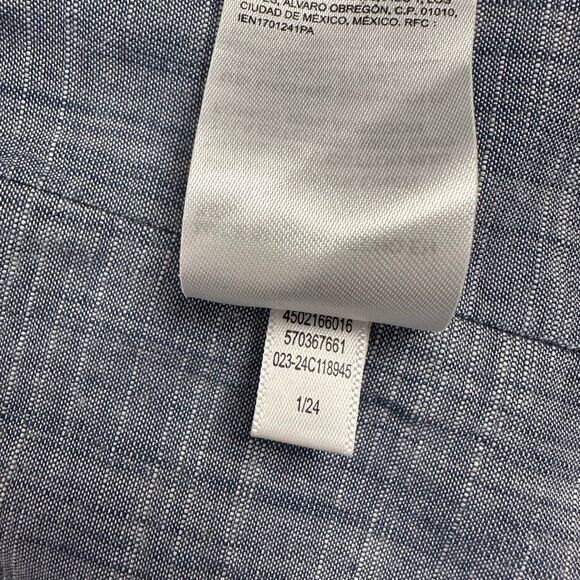 Chico’s Striped Linen Blazer Jacket size 14 Blue White - Picture 7 of 9